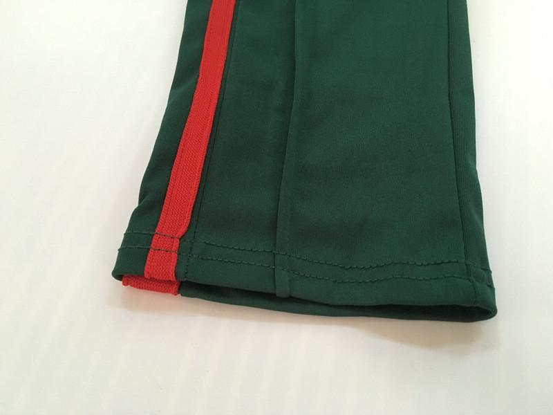 Green And Red Pleated Trousers