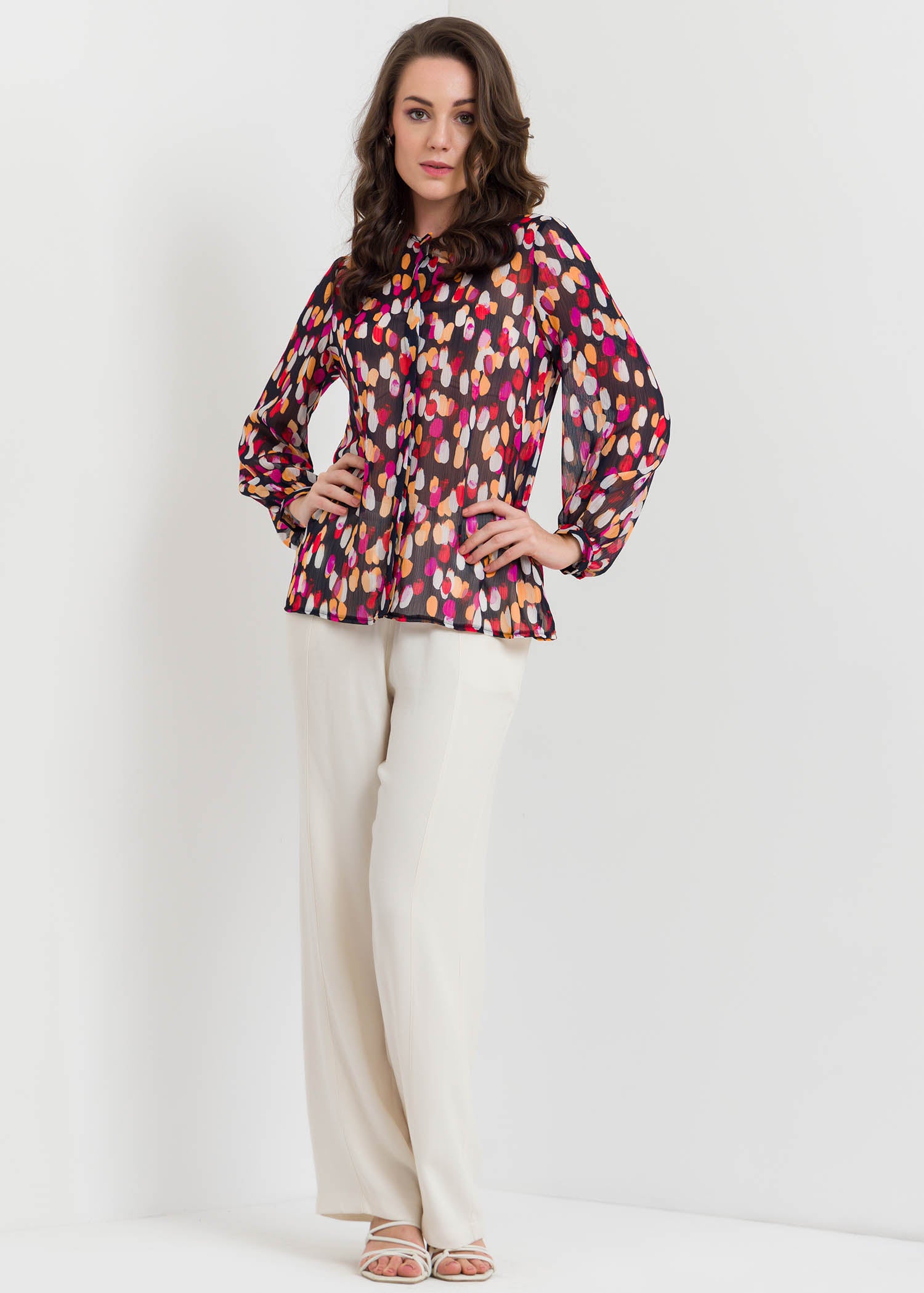 Long Sleeve Printed Blouse