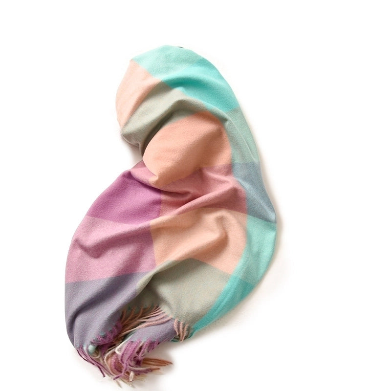 Women's Minimalist Color Block Polyester Printing Scarf