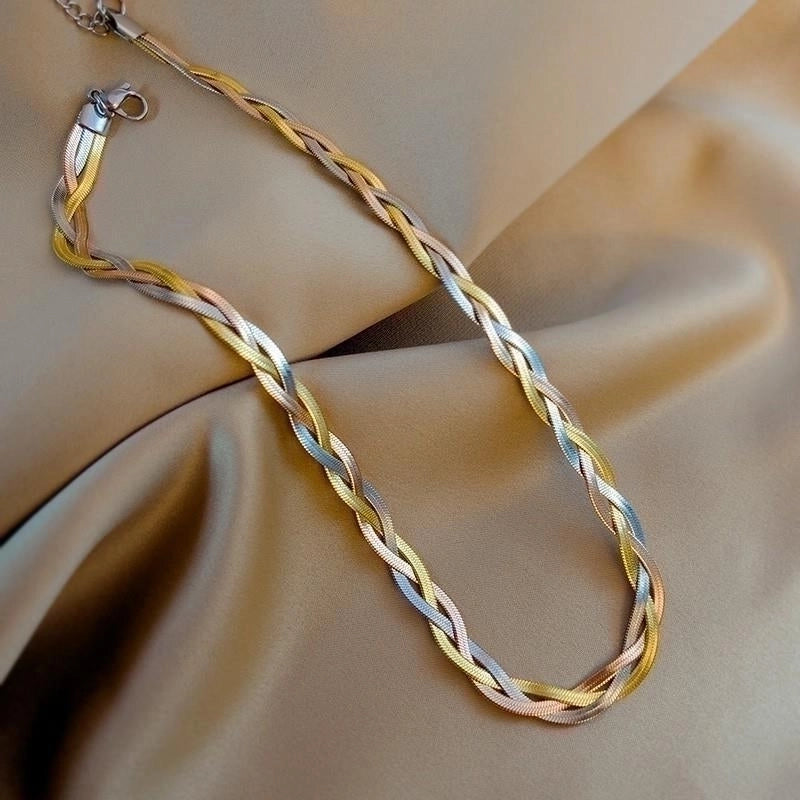 Vintage Style Geometric Solid Color Stainless Steel Plating Necklace