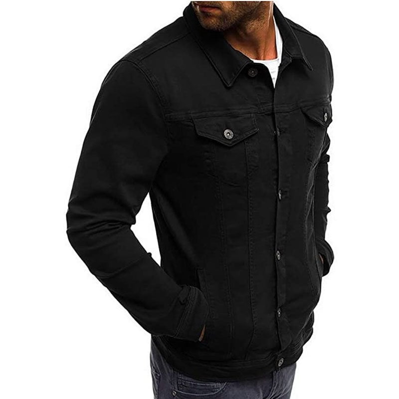 🔥Men's Casual Classic Denim Trucker Jacket Slim Fit Fashion Jean Coat