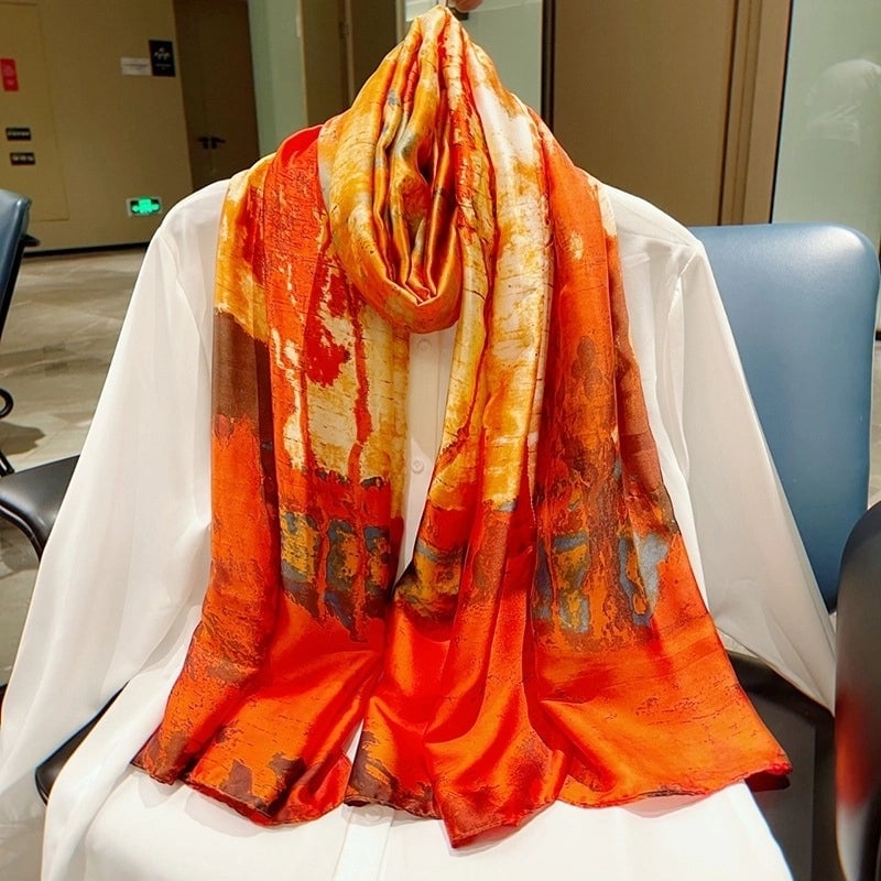 Fashion Outskirts Of Moscow Sunscreen Long Models Silk Scarves