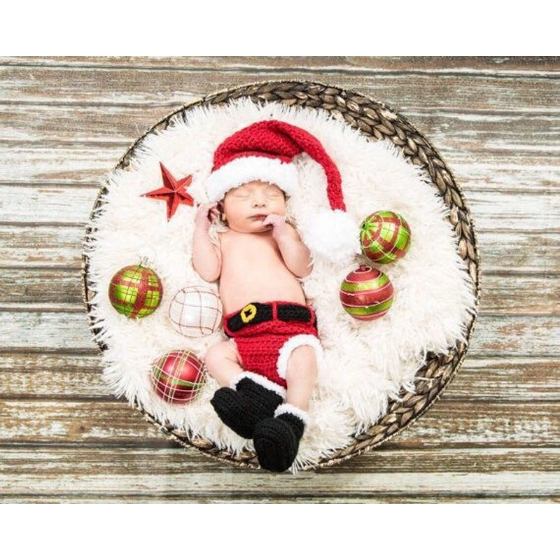 Baby Girl's Baby Boy's Basic Christmas Hat Pleated Wool Cap