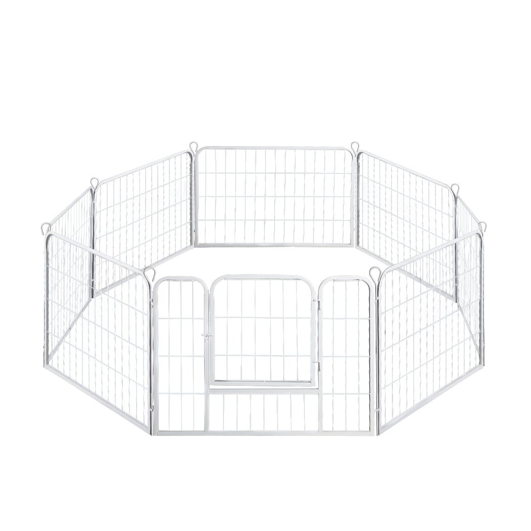 8 Panel 24'' Puppy Exercise Playpen Enclosure - White