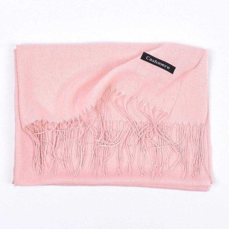 Women's Fashion Tassel Solid Color Imitation Cashmere Winter Scarves