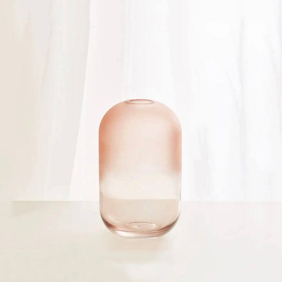 Frosted Glass Vase - Pink