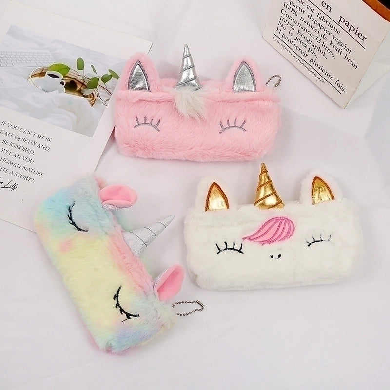 New Plush Cartoon Pencil Case Kid's Bag