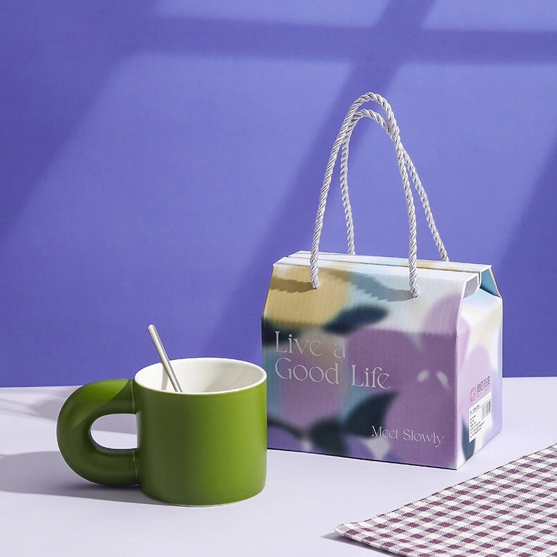 Casual Vacation Solid Color Ceramics Mug 1 Piece
