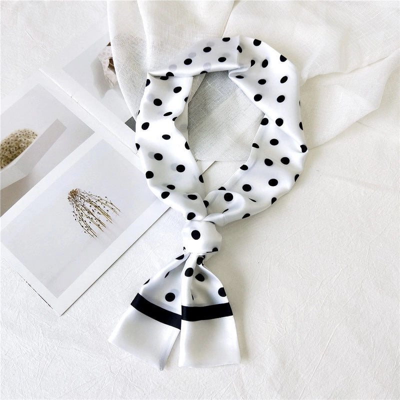 Women's Casual Minimalist Geometric Polka Dots Satin Silk Scarf