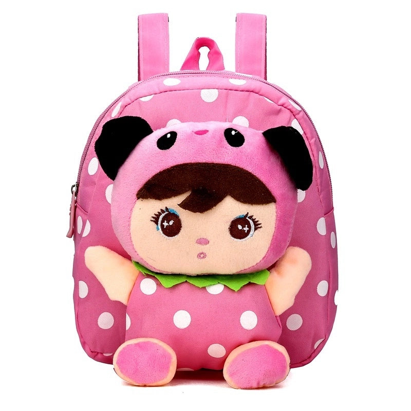 Factory Direct Supply In Stock 1-4 Years Old Boys And Girls Cartoon Backpack Cute Canvas Backpack Doll Children's Schoolbag