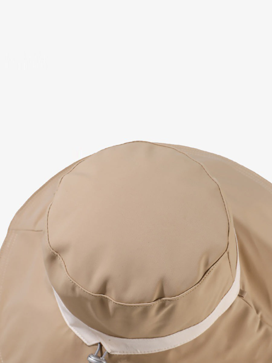 Women Summer Colorblock Large Brim Sunproof Hat