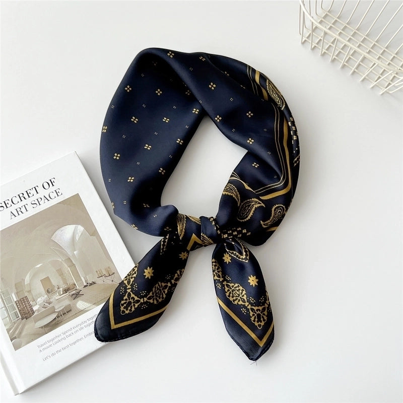 Women's Preppy Style Sweet Minimalist Plant Polyester Printing Silk Scarf