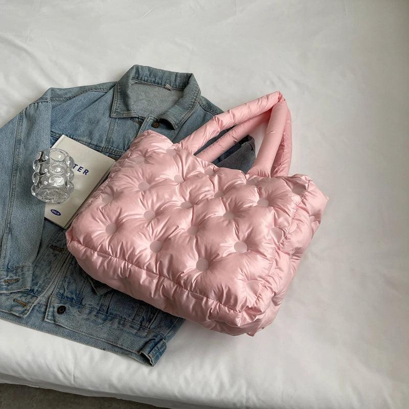 Women's Medium Cloth Solid Color Classic Style Square Zipper Tote Bag