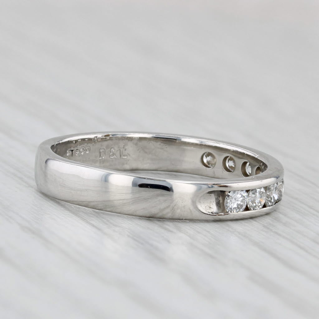 0.41ctw Diamond Wedding Band 950 Platinum Size 7.5-7.75 Stackable Ring