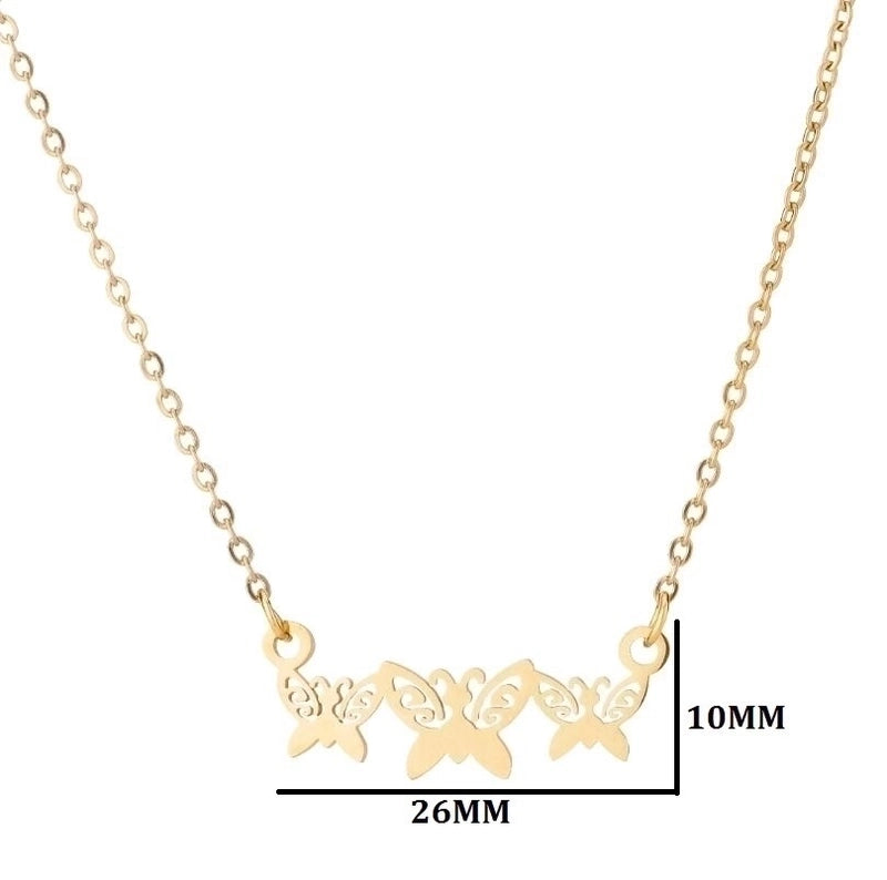 Fashion Butterfly 201 Stainless Steel 18K Gold Plated Plating Stainless Steel Necklaces
