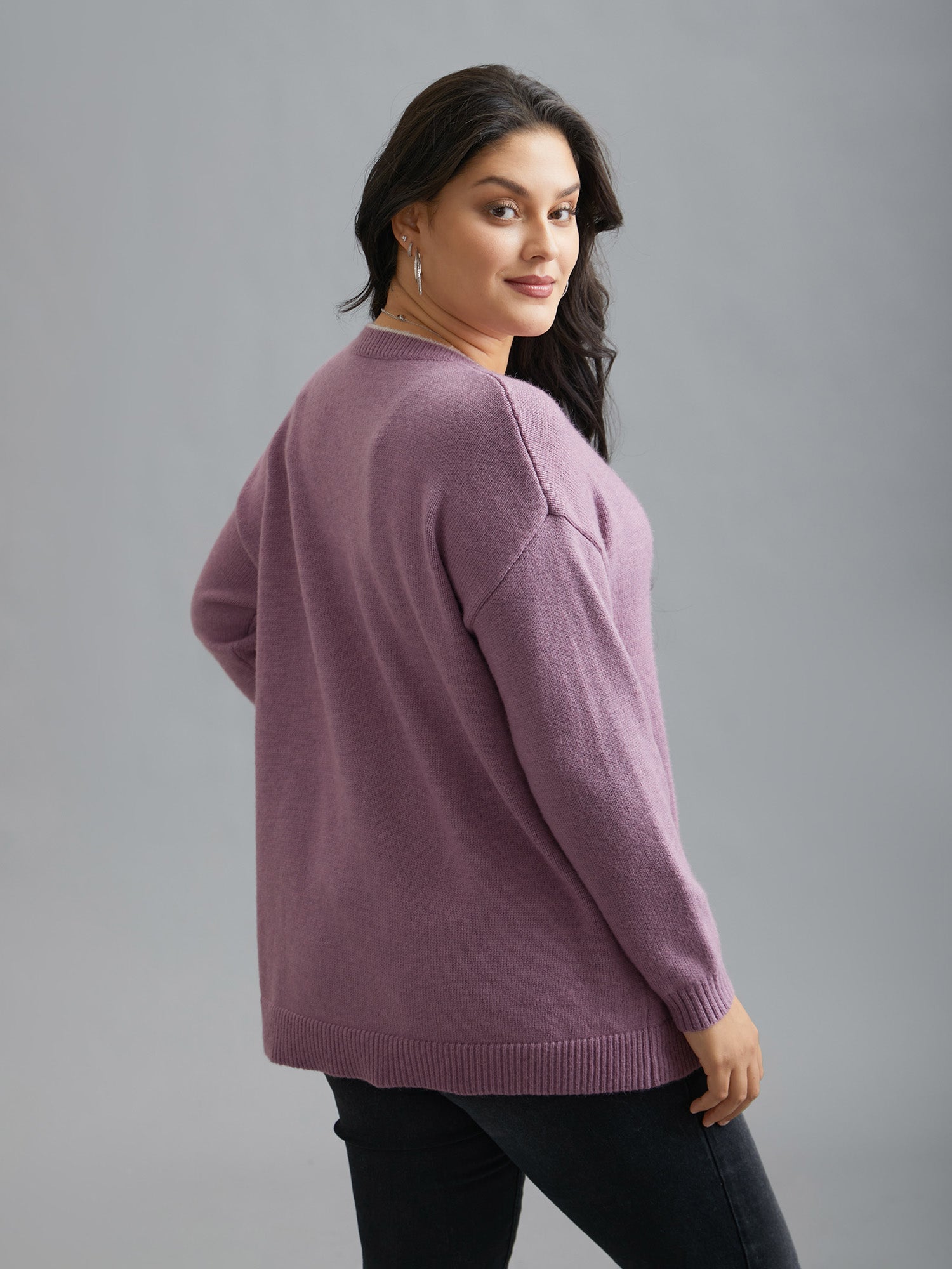 Floral Textured Crew Neck Pullover