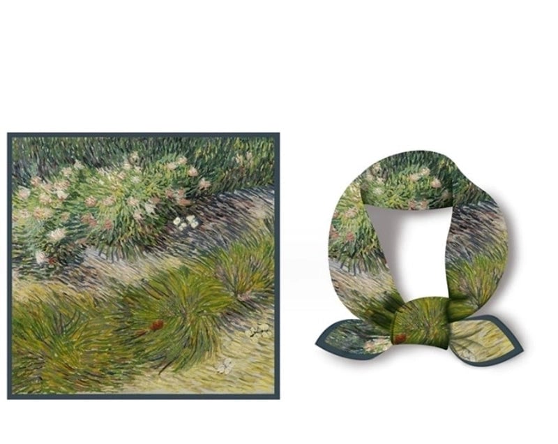 Women's Elegant Oil Painting Polyester Silk Scarf