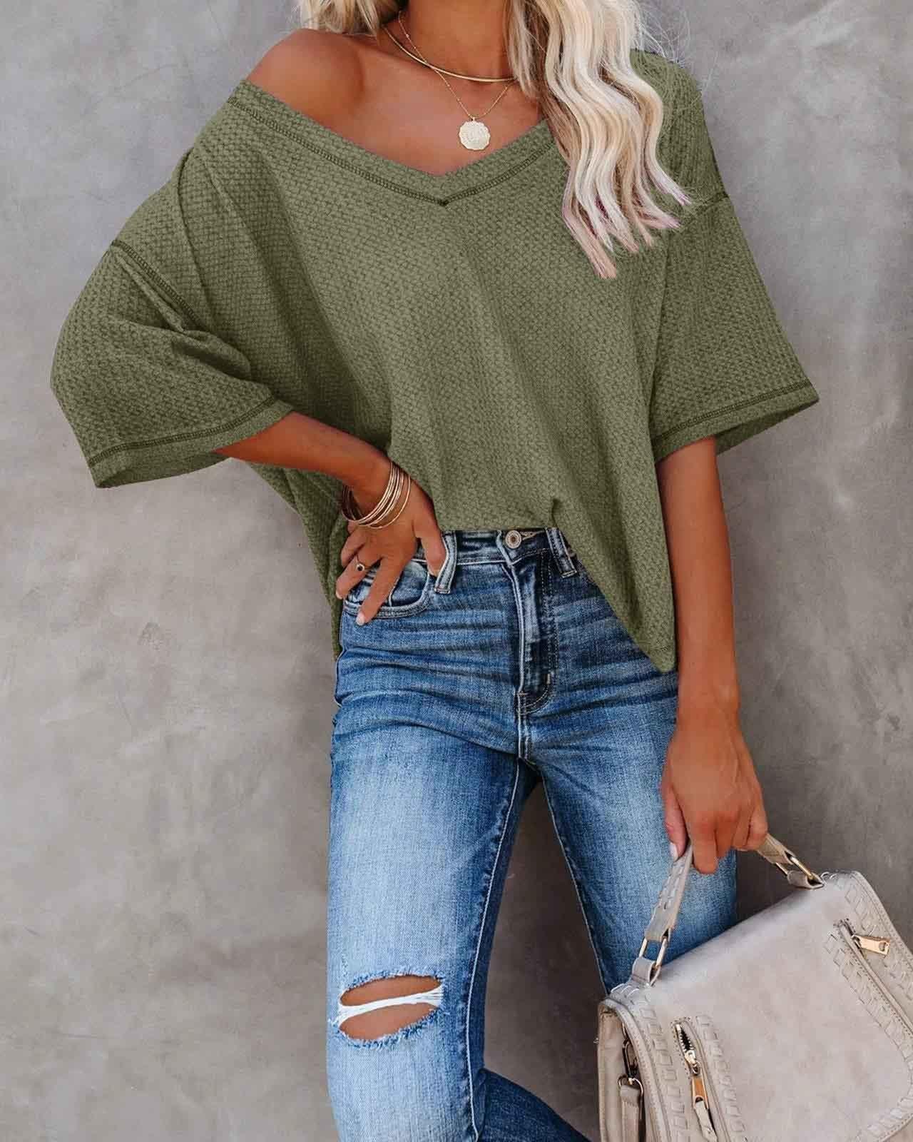 V-Neck Dolman Sleeve Top