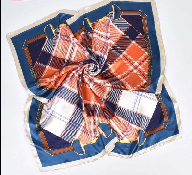 Women's Fashion Lattice Satin Silk Scarves