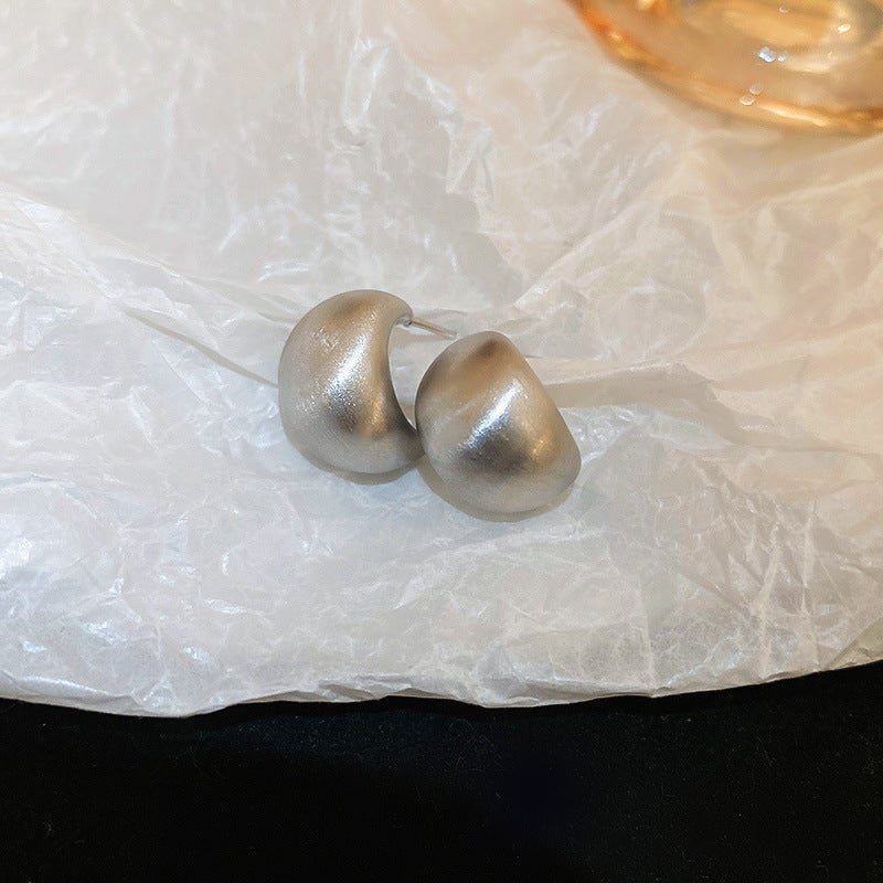 Circle Heart Geometric Metal Electroplating Earrings