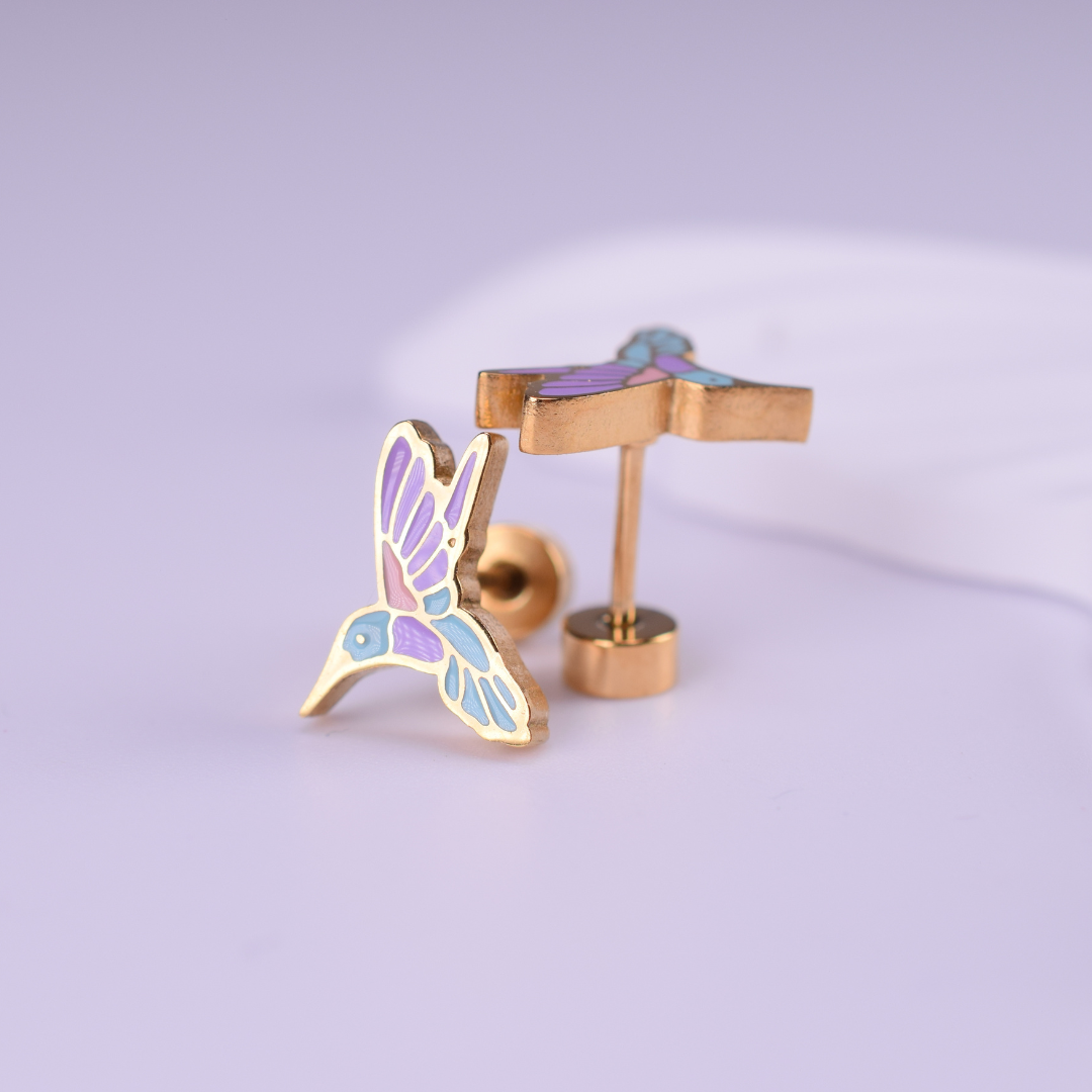 Hummingbird studs - Gold
