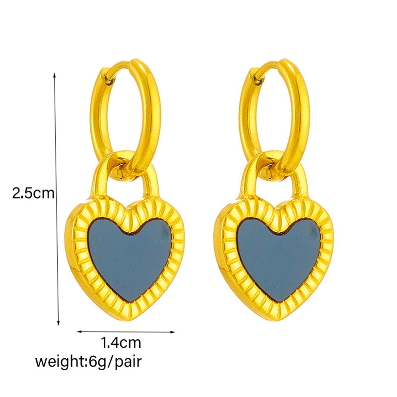 Fashion Women Heart Titanium Steel Electroplating Jewelry Sets