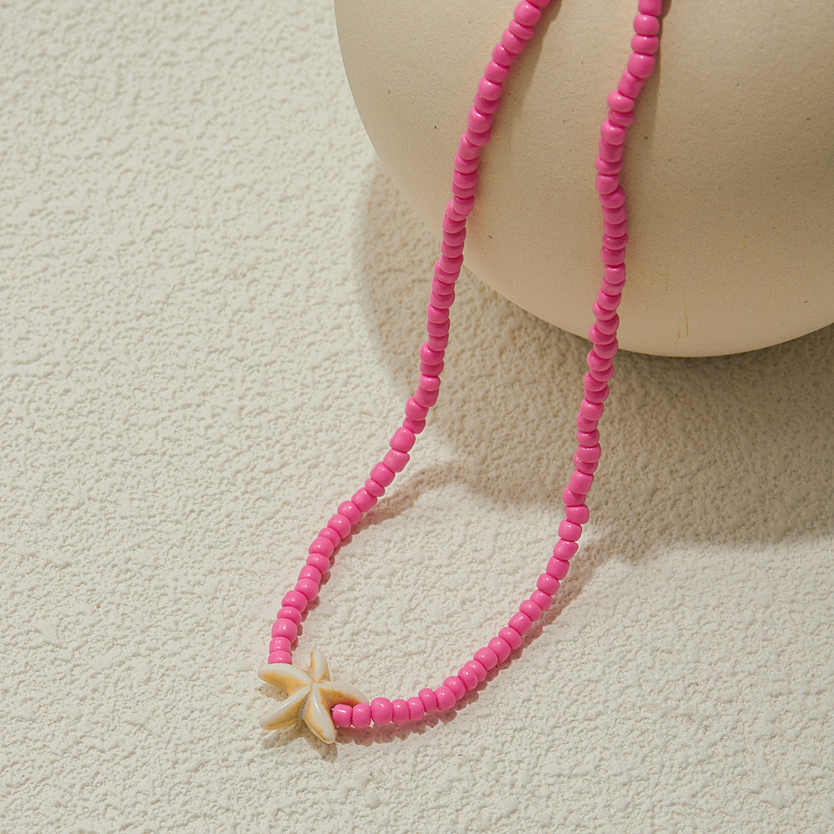 Bohemian Necklace Titanium Steel Rice Bead Necklace Accessories Women'S Summer Hit