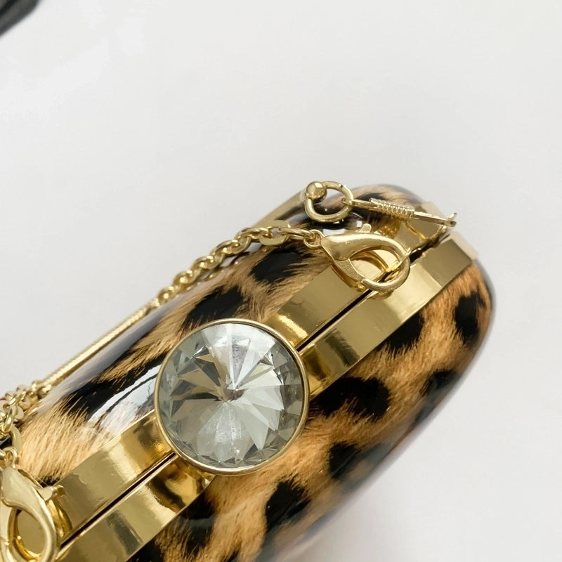 Women's Medium Special Material Leopard Streetwear Lock Clasp Evening Bag