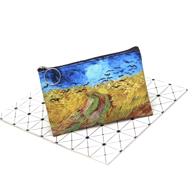 Women's Geometric Pu Leather Zipper Coin Purses