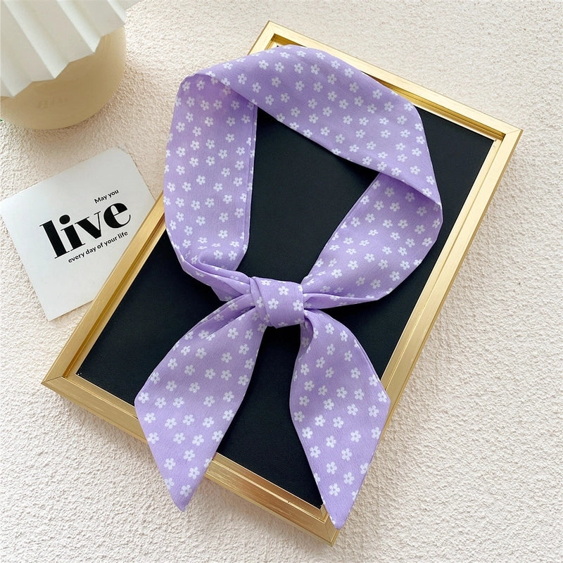 Fashion Printing Streamer Narrow Silk Scarf