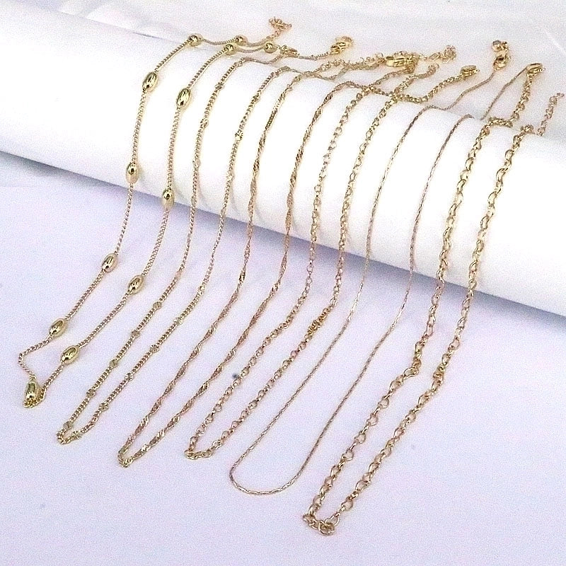 Minimalist Solid Color Copper Gold Plated Necklace In Bulk
