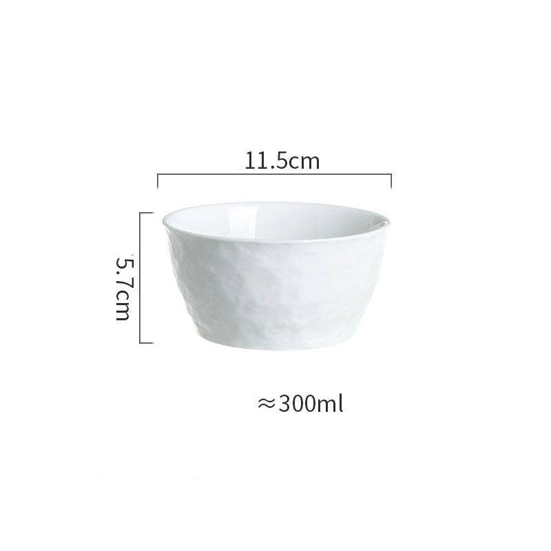 Ceramic Bowl Dish Tableware Household Plate Fish Plate Dish Soup Bowl Rice Bowl Simple Light Luxury Noodle Bowl