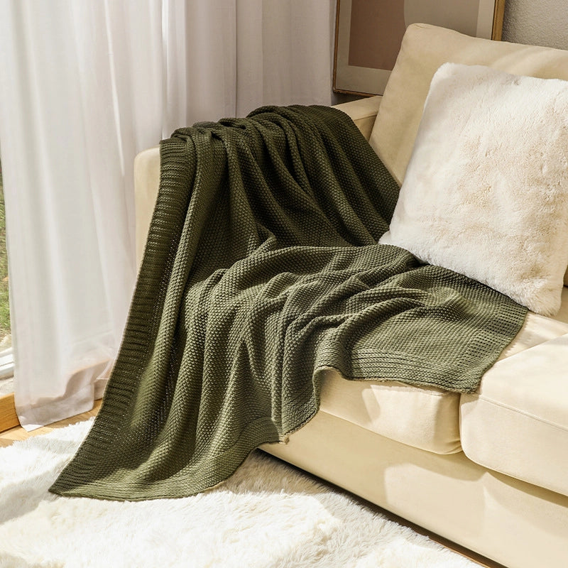 Waffle Sofa Blanket Knitted Blanket Office Air Conditioning Lunch Break Blanket Shawl Blanket Casual Blanket Bed Cover Blanket Small Blanket