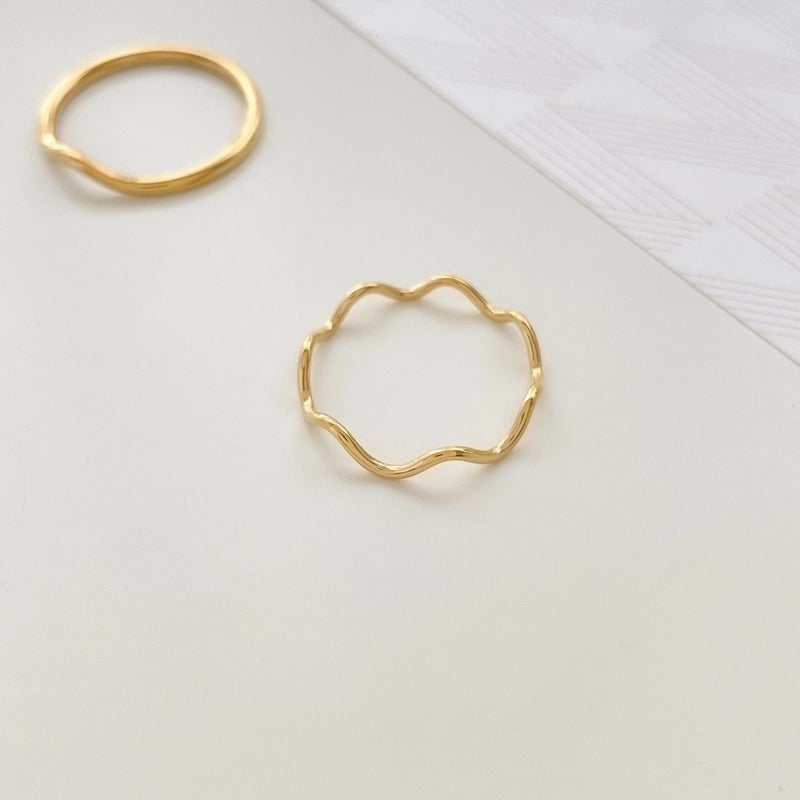 Hip-hop Retro Solid Color Titanium Steel Plating Gold Plated Rings