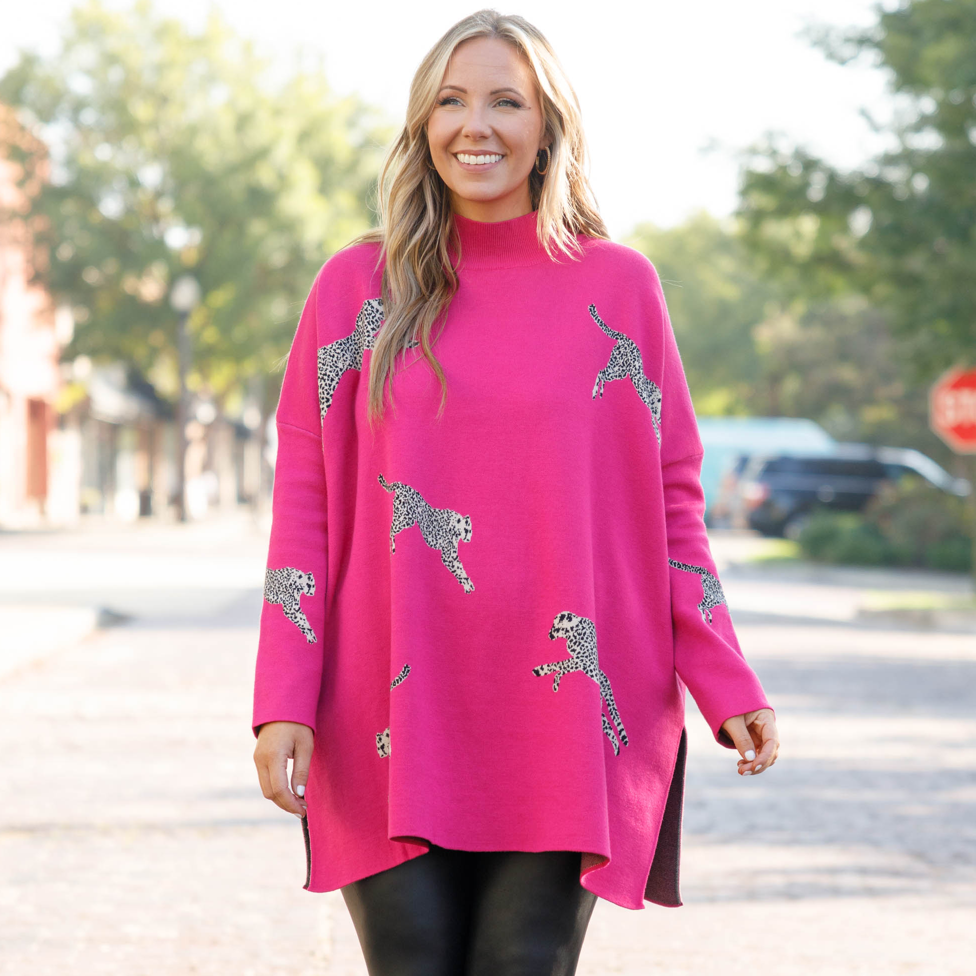 Mother Of The Jungle Sweater. Hot Pink