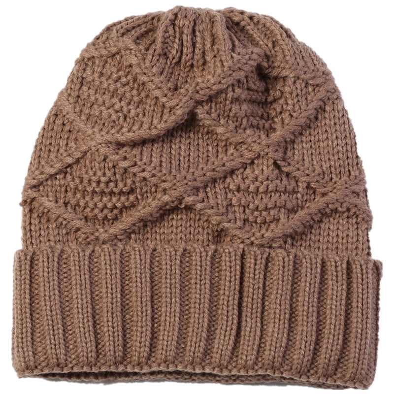 Unisex Basic Solid Color Argyle Eaveless Wool Cap
