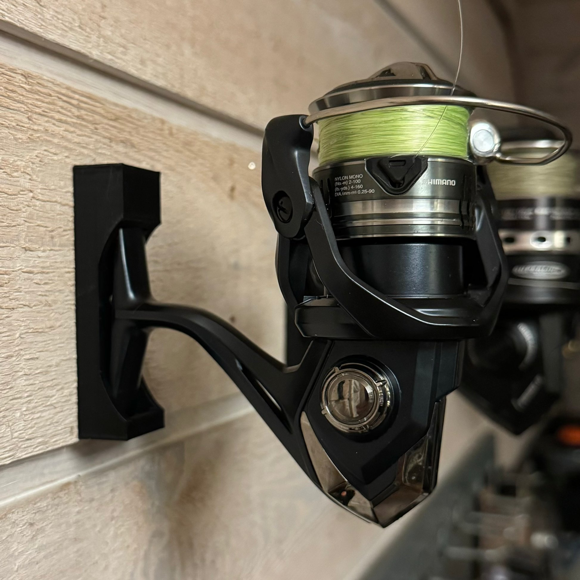 Spin Fishing Reel Wall Mount