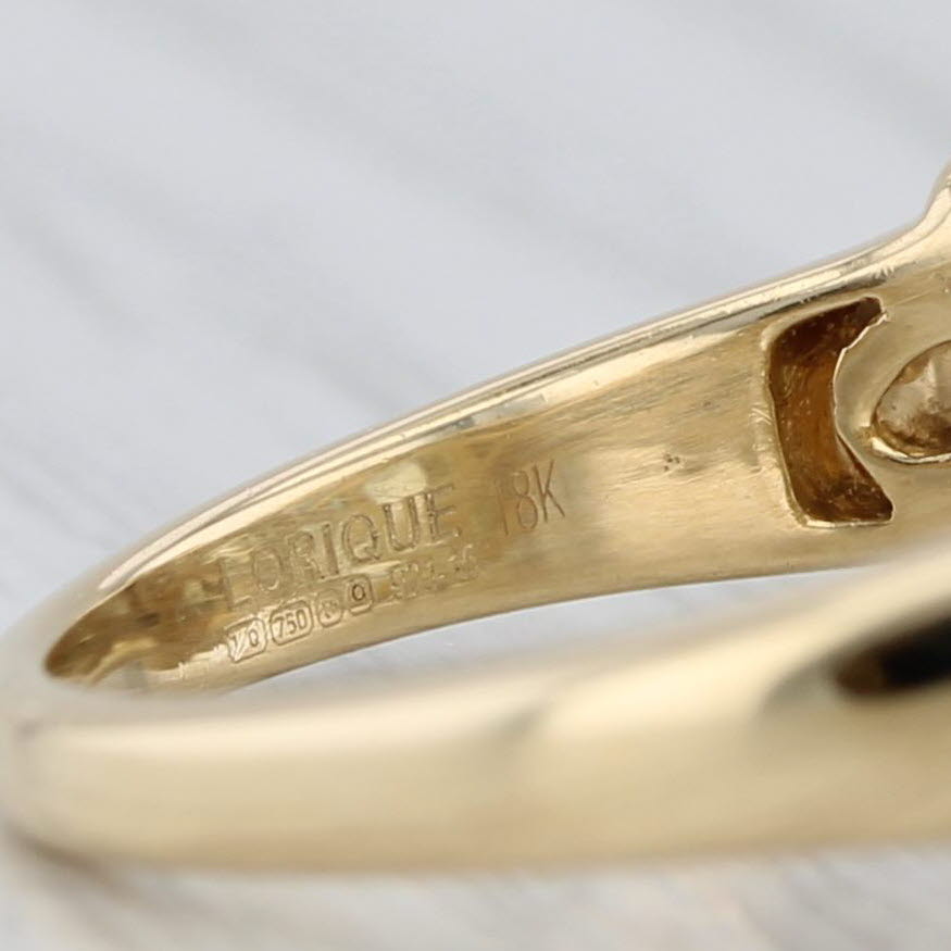 3.50ctw Aquamarine Diamond Ring 18k Yellow Gold Size 7.25