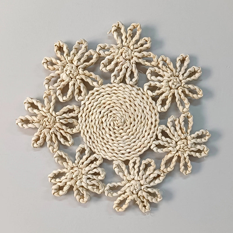 Supply Hand-woven Corn Husk Grass Mat Flower Mat Dining Table Insulation Mat Coaster Western Food Mat Pot Bowl Mat