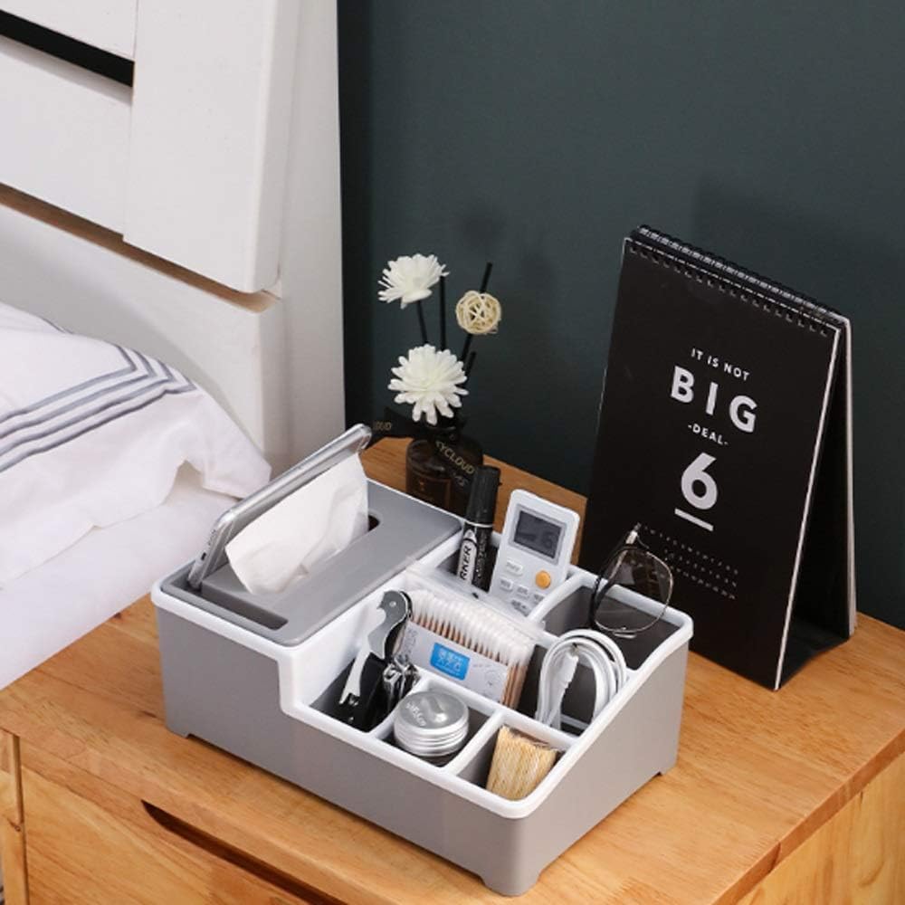 Desktop Plastic Napkin Holder. Multifunctional Tissue Box Phone Holder Stand. Wipes Case Desk Organizer