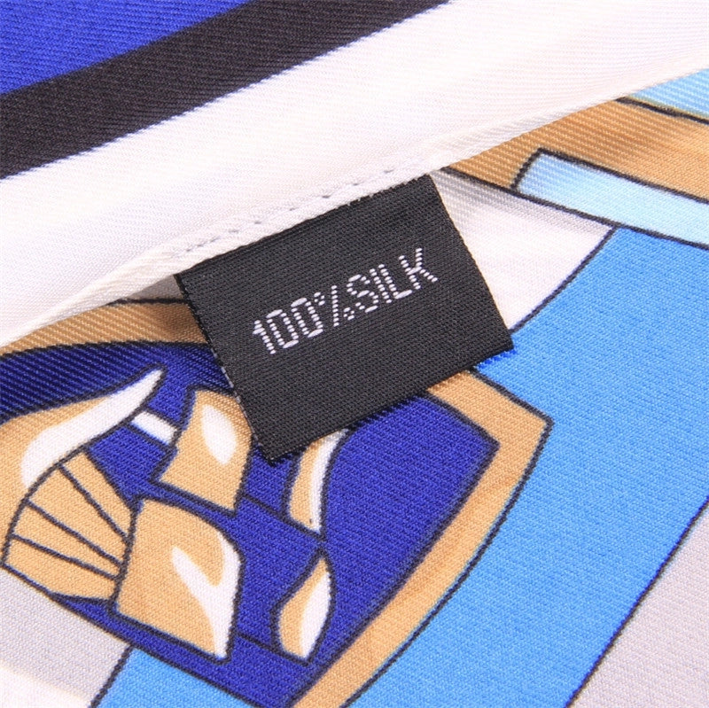 Sailing Rope Printing 130cm Big Square Fashion Shawl Silk Scarf