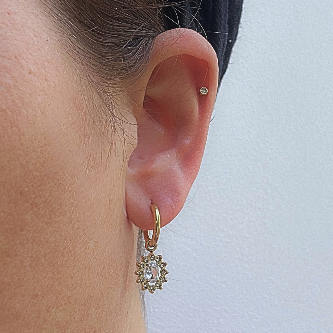 Dangled diamond hoops - Gold