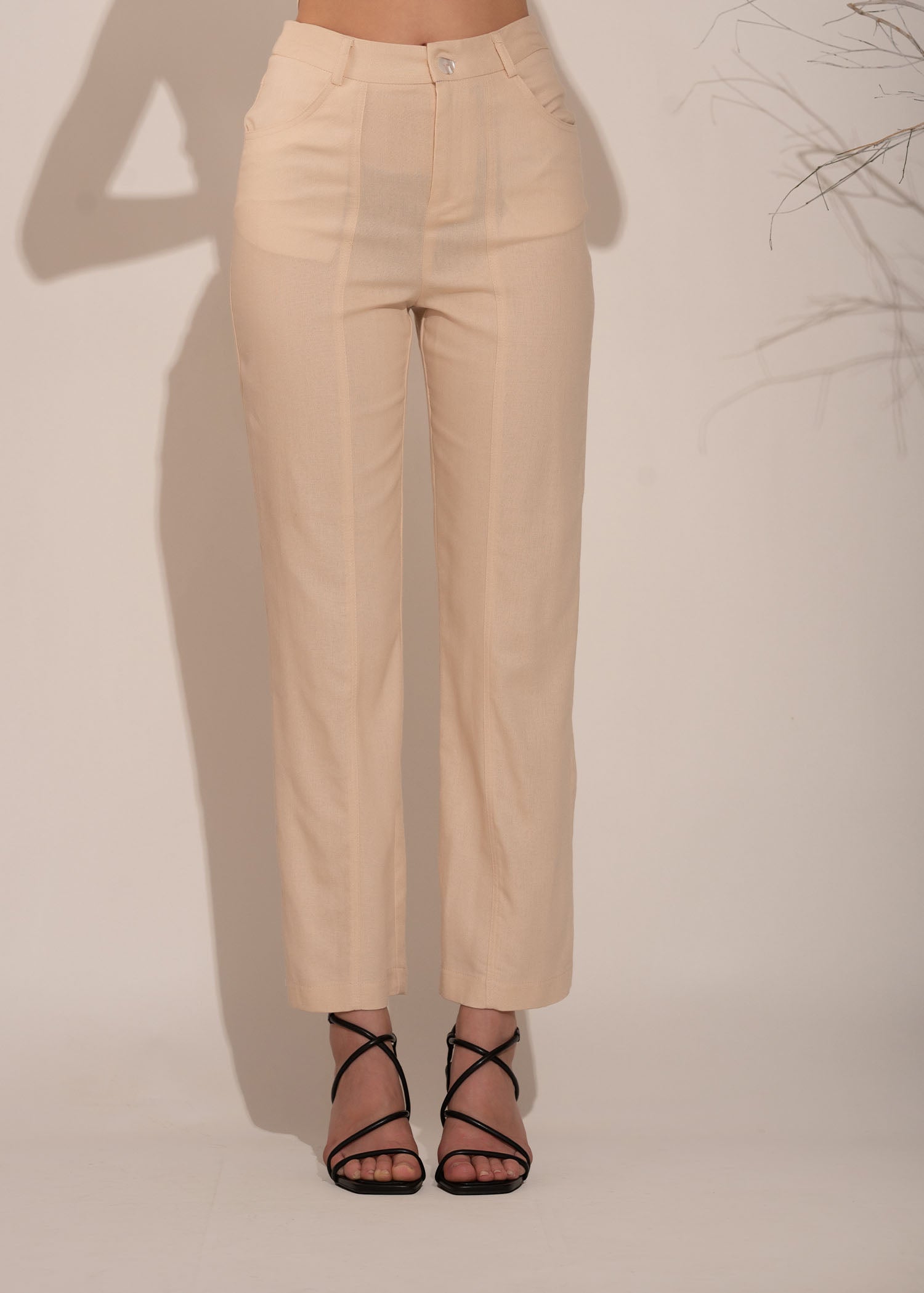 Pintuck Detail Tailored Pant