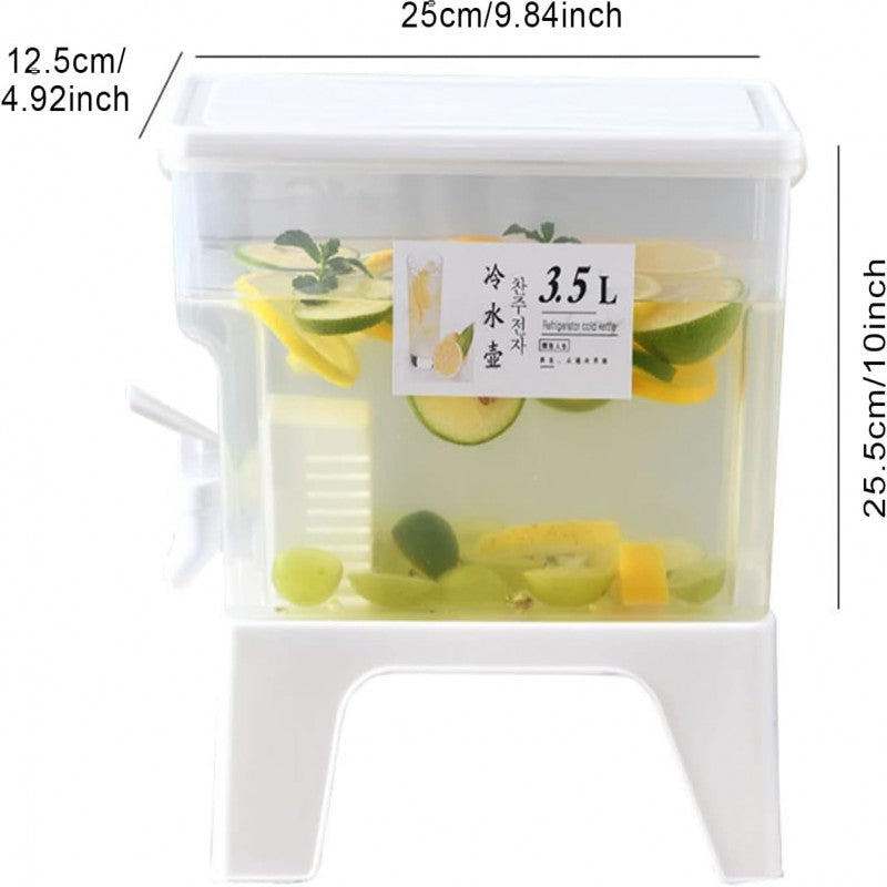 Plastic Cool Drinks Water Bucket With Faucet. 3.5L Large Capacity With Stand