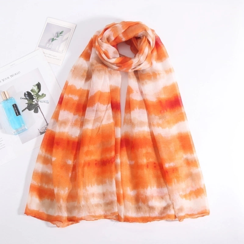 Unisex Ig Style Color Block Polyester Printing Dyeing Braid Silk Scarf
