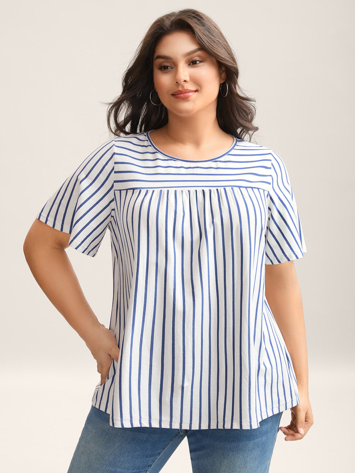 Stripes Everywhere Round Neck T-Shirt