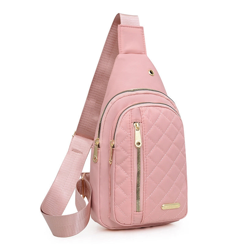 Chest Bag Women's New Korean-style Crossbody Bag Girls' Sports Chest Bag Street Oxford Cloth Simple Chest Bag