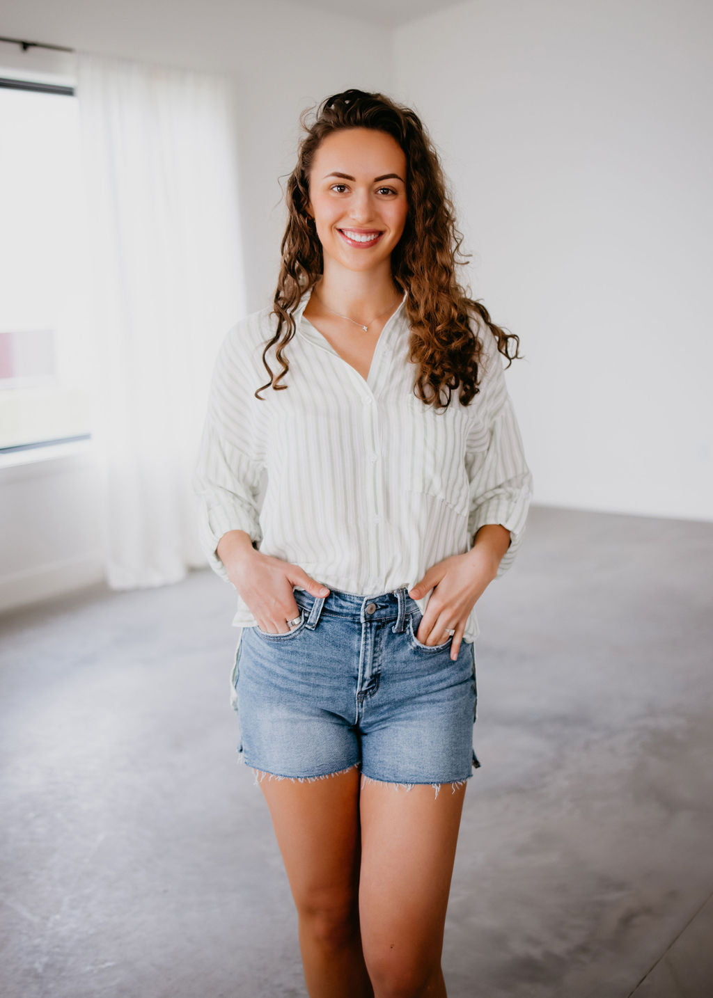 Blair Striped Button Down Top