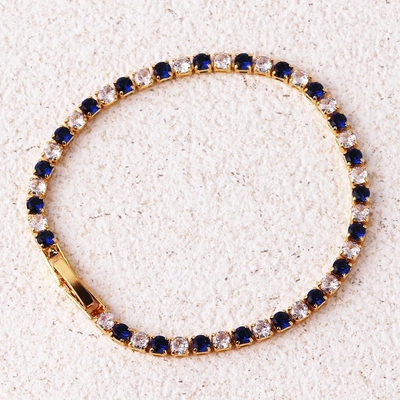 Copper Inlay Solid Color Zircon Copper Necklaces