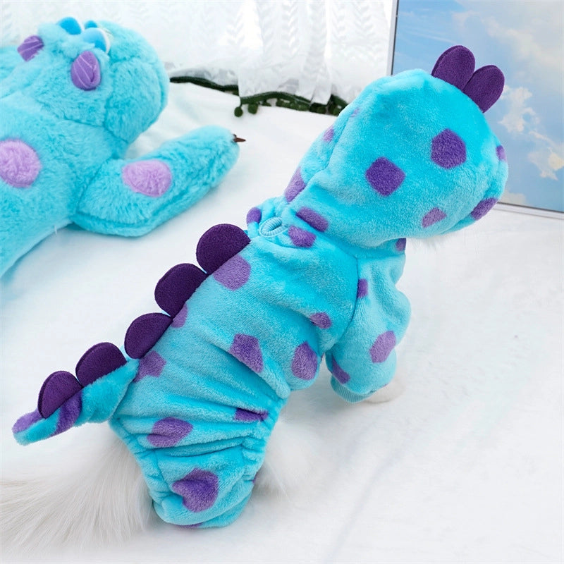 Pet Clothes Teddy Dog Cat Autumn And Winter Cute Thickened Four-legged Clothes Small Medium Dog Flannel Shaper